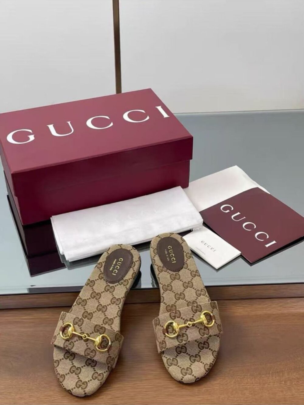 Gucci GG Canvas Horsebit Flat